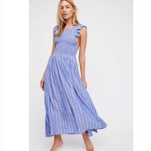 Free People Chambray Butterflies Midi Dress